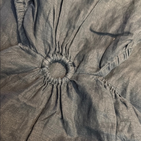 Black linen Sleeveless Dress - Picture 4 of 6